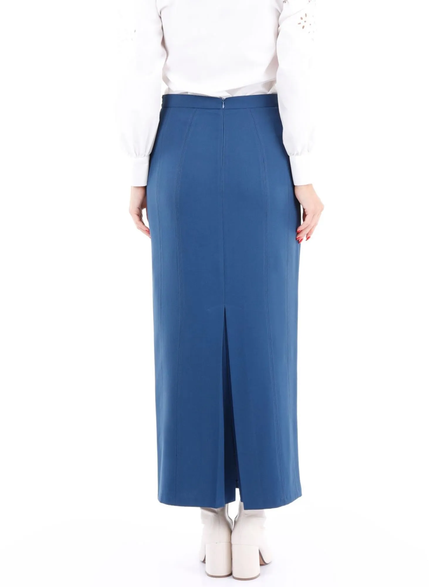 Ankle Length Plus Size Back Split Maxi Skirt - G-Line