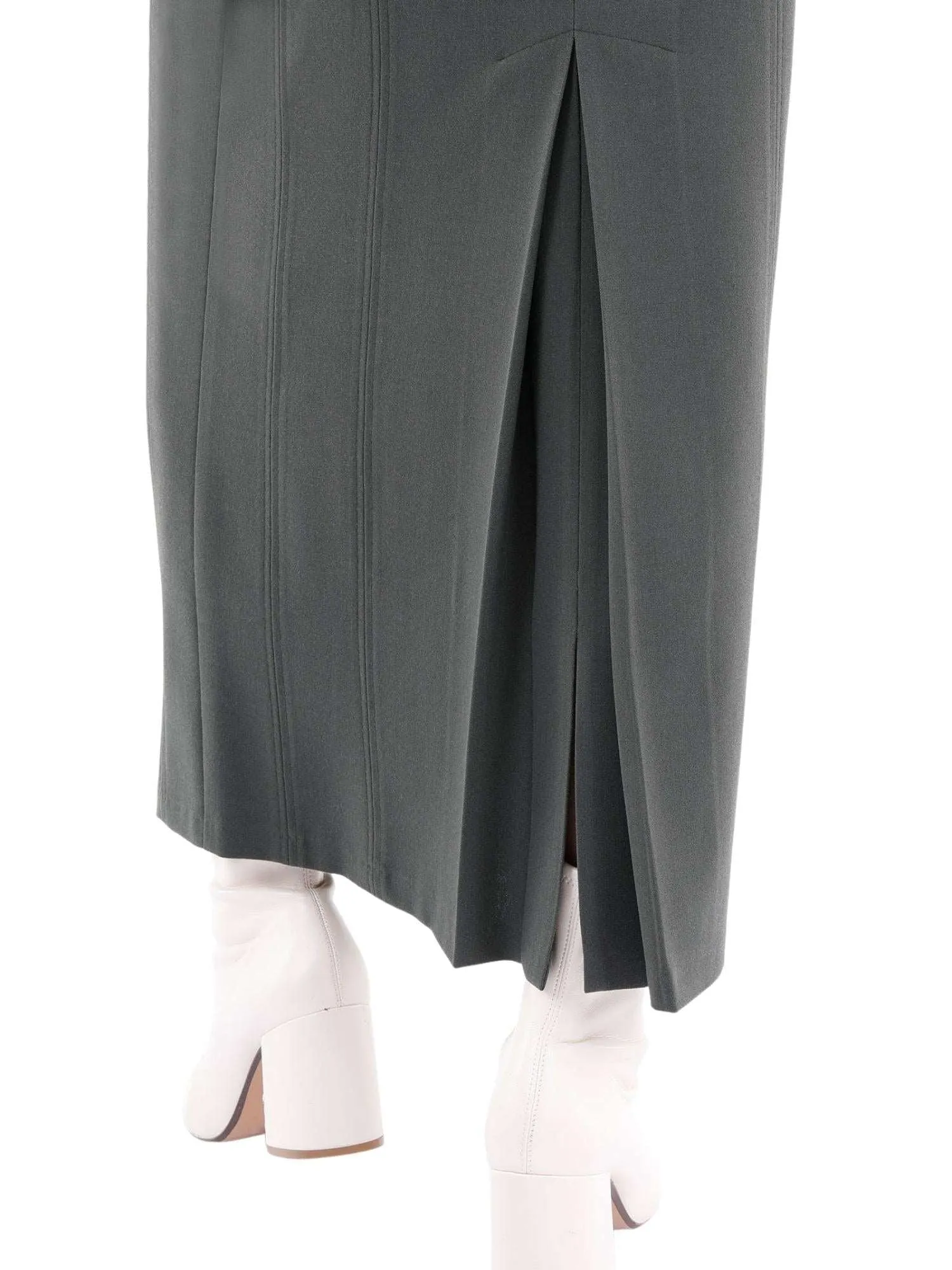 Ankle Length Plus Size Back Split Maxi Skirt - G-Line