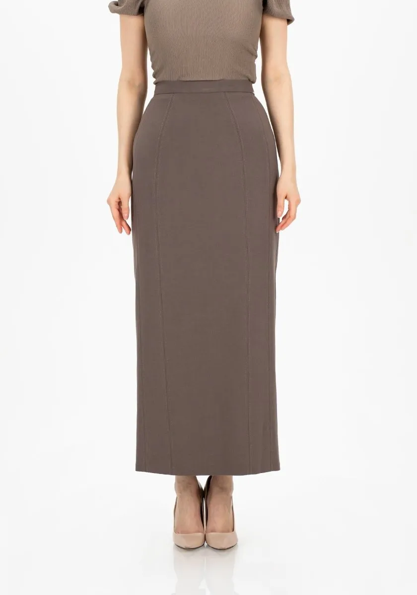 Ankle Length Plus Size Back Split Maxi Skirt - G-Line