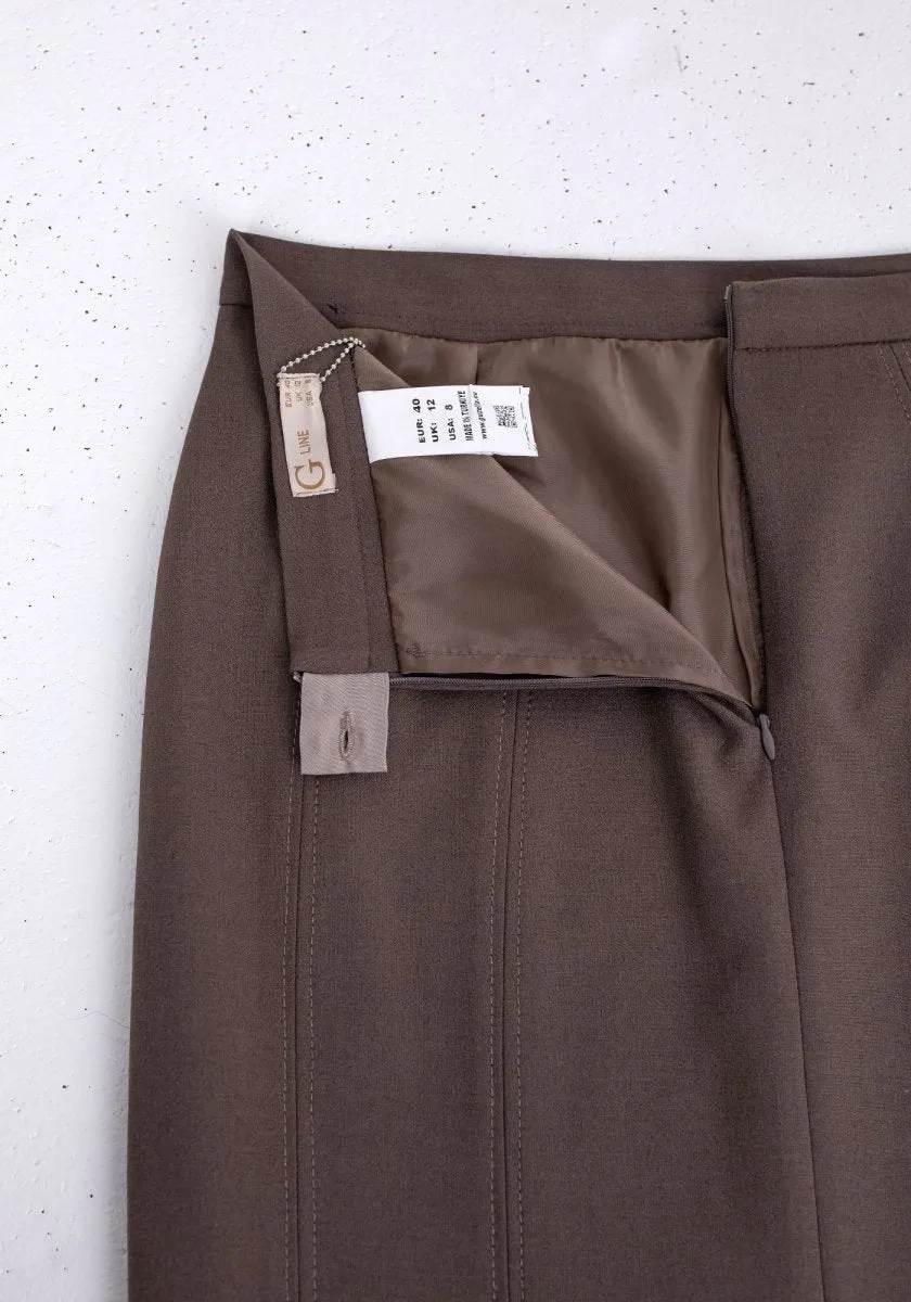 Ankle Length Plus Size Back Split Maxi Skirt - G-Line