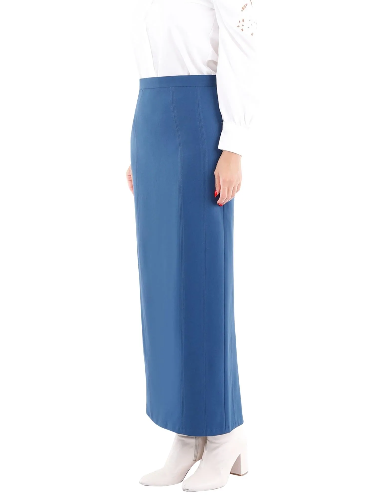 Ankle Length Plus Size Back Split Maxi Skirt - G-Line