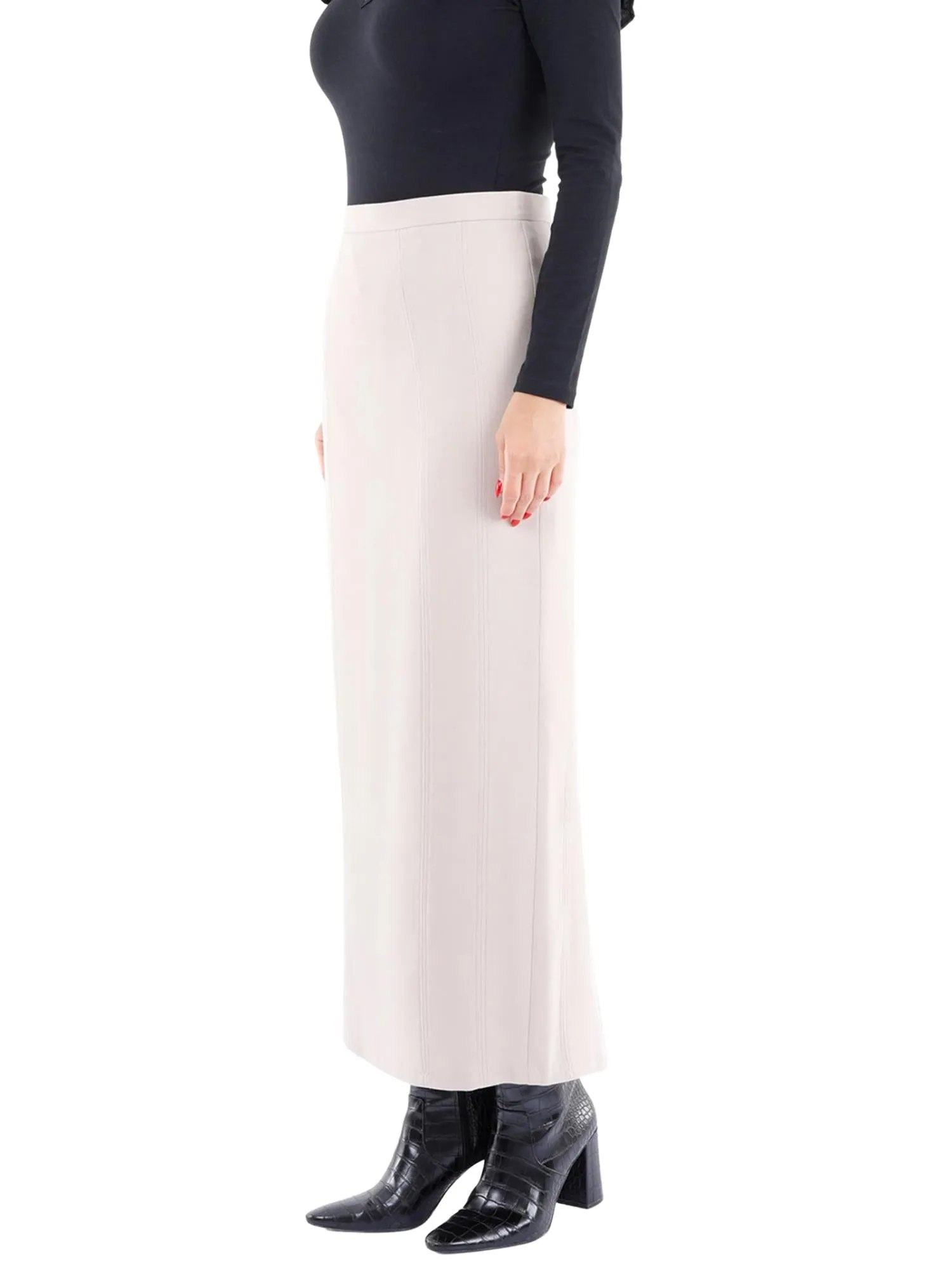 Ankle Length Plus Size Back Split Maxi Skirt - G-Line