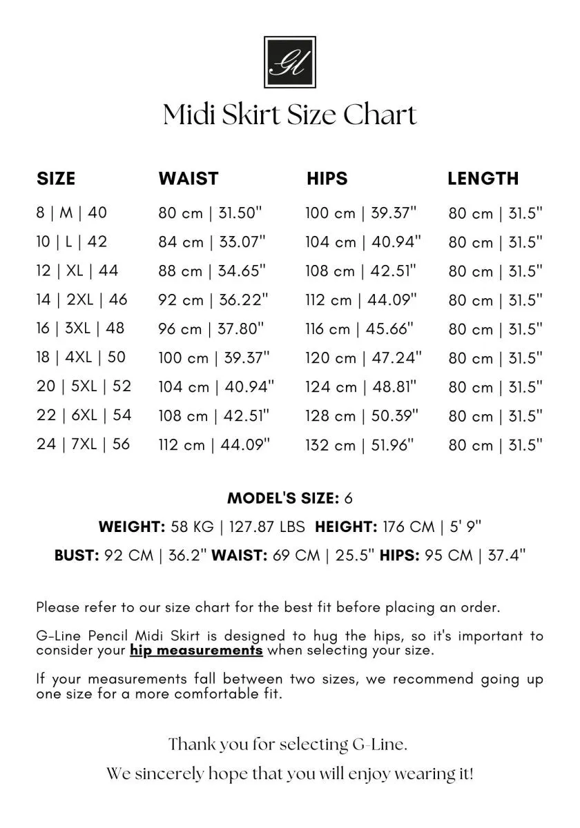 Ankle Length Plus Size Back Split Maxi Skirt - G-Line