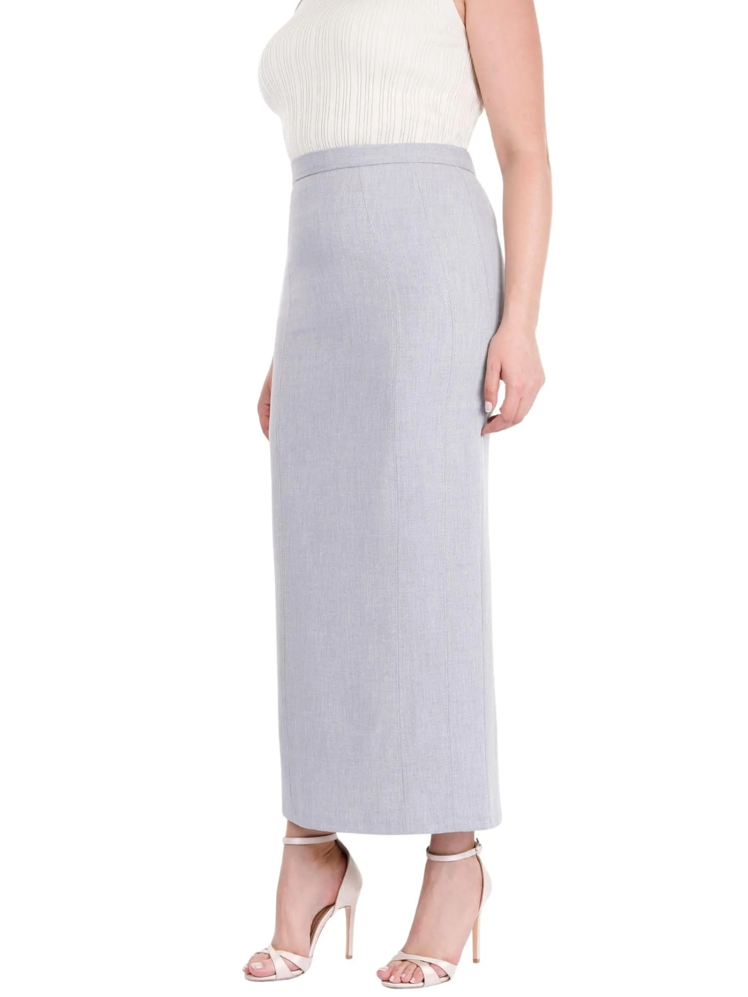 Ankle Length Plus Size Back Split Maxi Skirt - G-Line