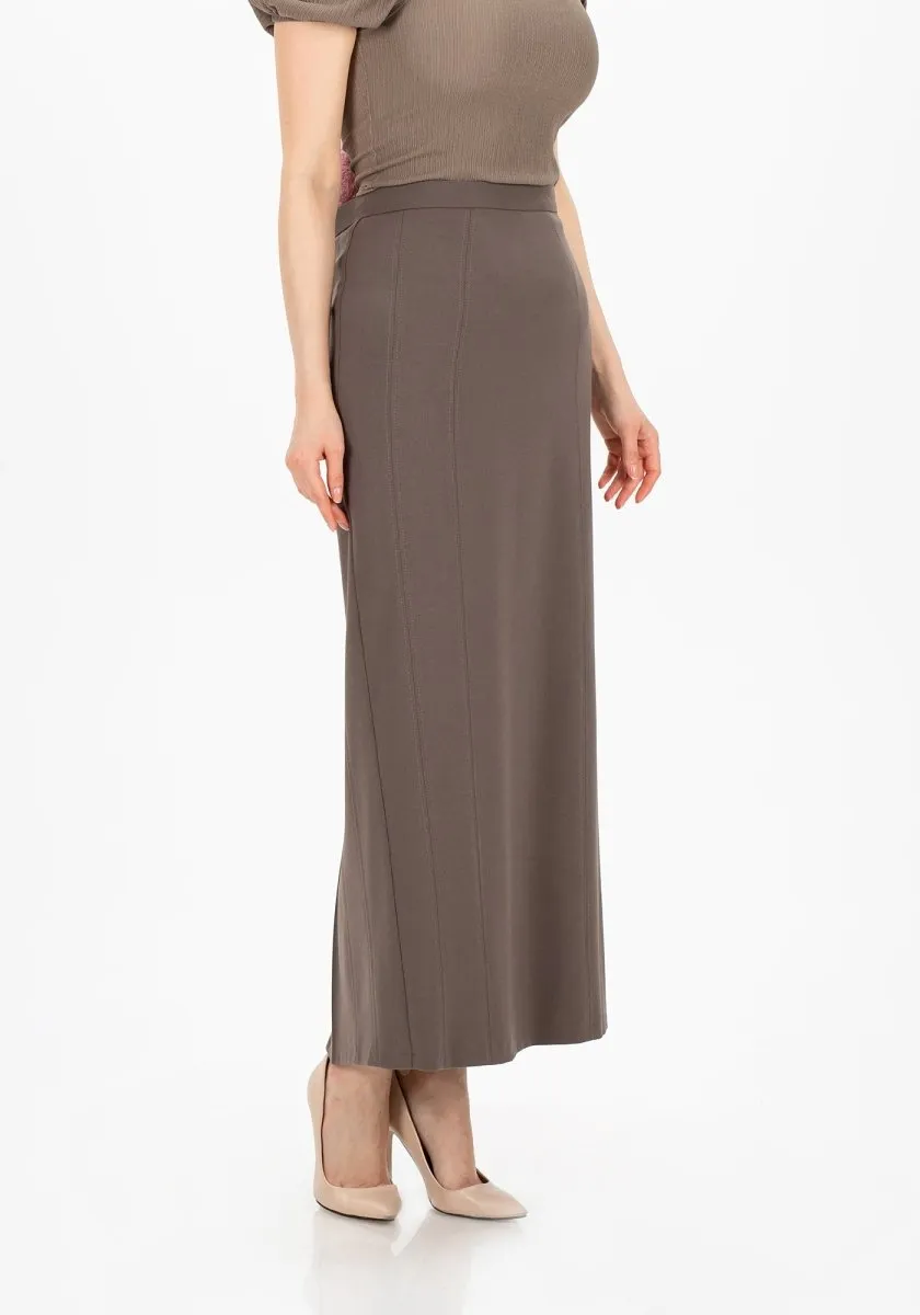 Ankle Length Plus Size Back Split Maxi Skirt - G-Line