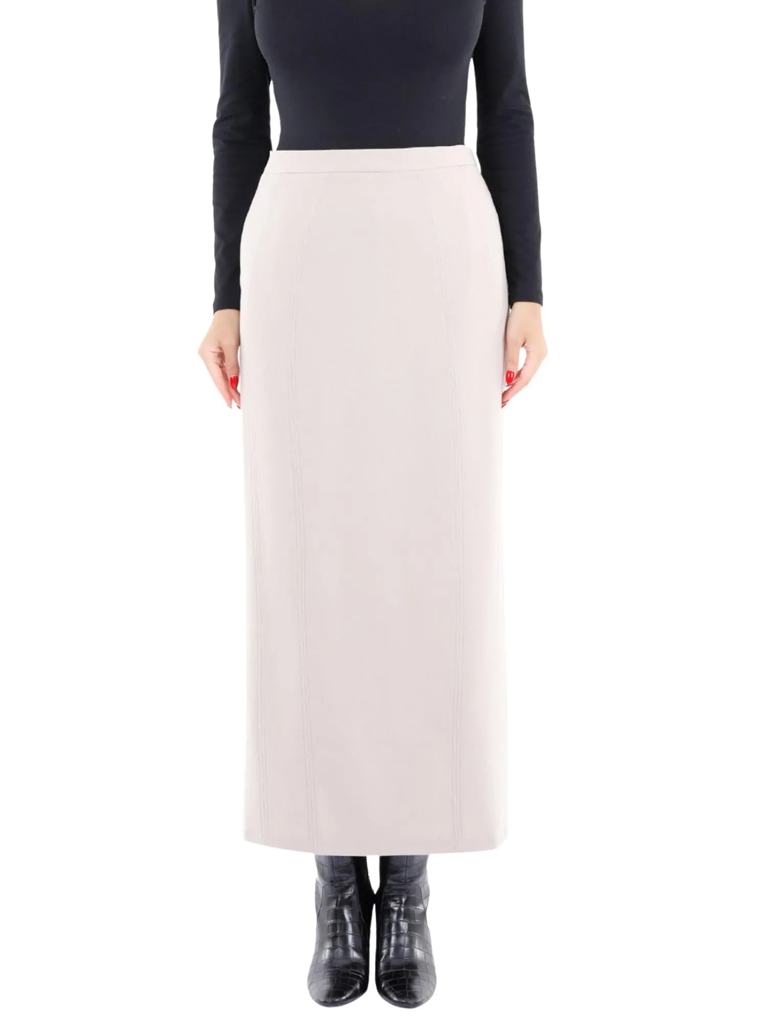 Ankle Length Plus Size Back Split Maxi Skirt - G-Line