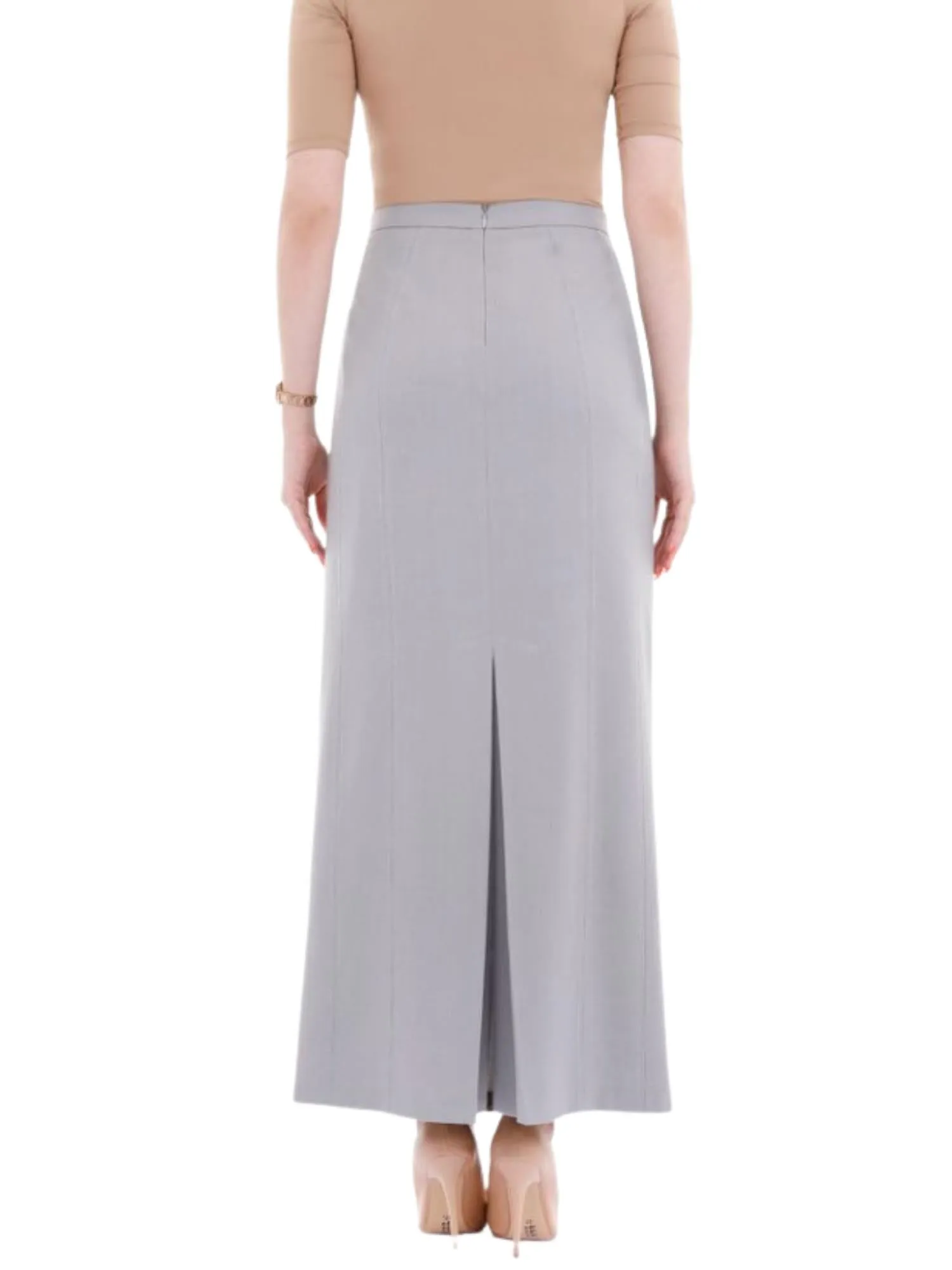 Ankle Length Plus Size Back Split Maxi Skirt - G-Line