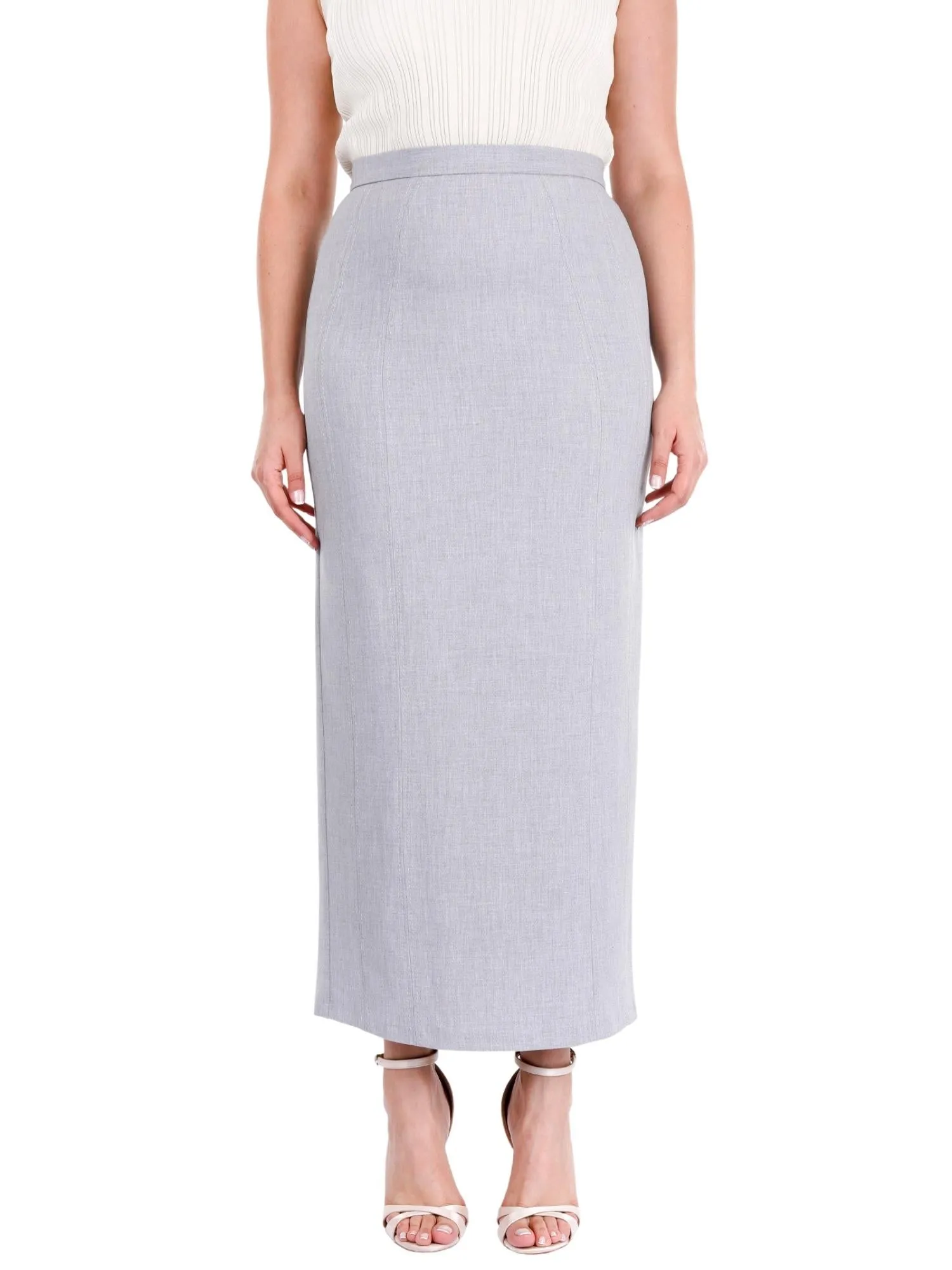 Ankle Length Plus Size Back Split Maxi Skirt - G-Line